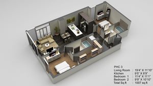Block 17 Apartments PH-C3 3D Floor Plan